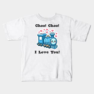 Cute Train Valentine Kids T-Shirt